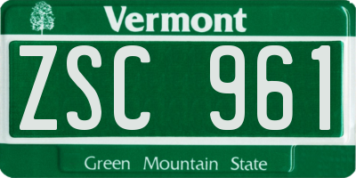 VT license plate ZSC961