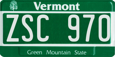 VT license plate ZSC970