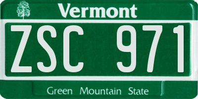 VT license plate ZSC971