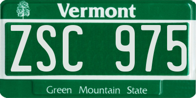 VT license plate ZSC975