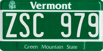 VT license plate ZSC979