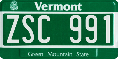 VT license plate ZSC991
