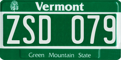 VT license plate ZSD079
