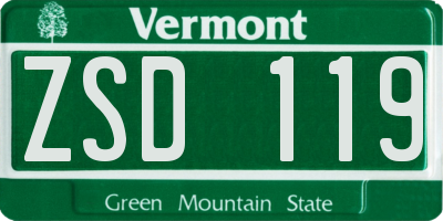 VT license plate ZSD119