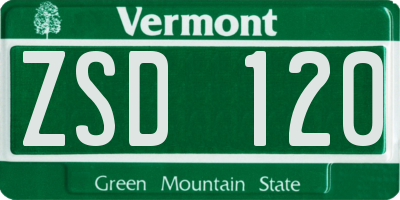 VT license plate ZSD120