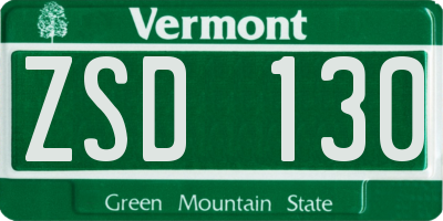 VT license plate ZSD130