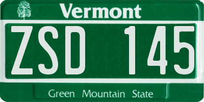 VT license plate ZSD145