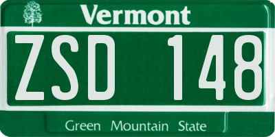 VT license plate ZSD148