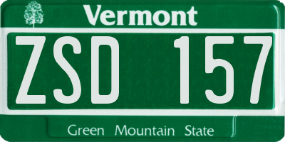 VT license plate ZSD157
