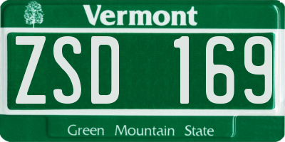 VT license plate ZSD169