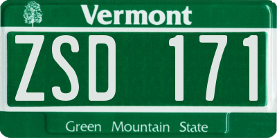 VT license plate ZSD171