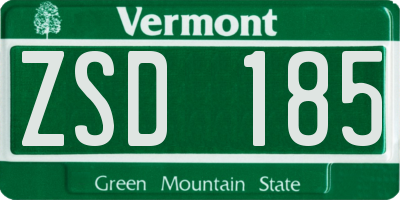 VT license plate ZSD185