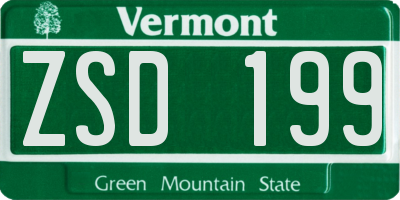 VT license plate ZSD199