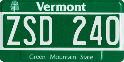 VT license plate ZSD240
