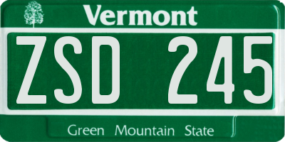 VT license plate ZSD245