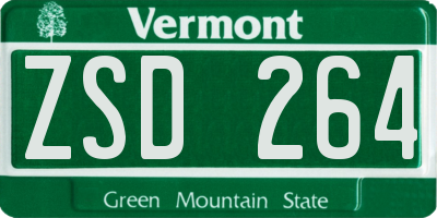 VT license plate ZSD264