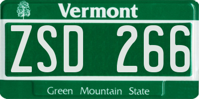 VT license plate ZSD266