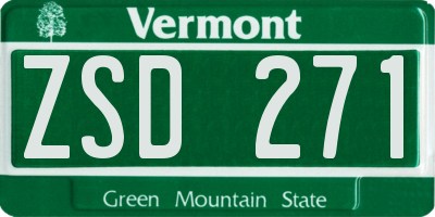 VT license plate ZSD271