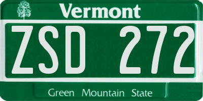 VT license plate ZSD272