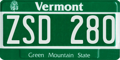 VT license plate ZSD280