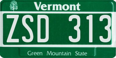 VT license plate ZSD313