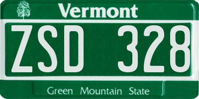 VT license plate ZSD328