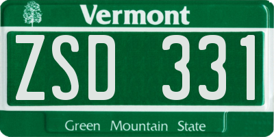 VT license plate ZSD331