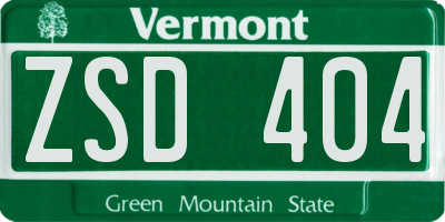 VT license plate ZSD404