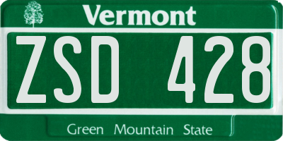 VT license plate ZSD428