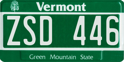 VT license plate ZSD446