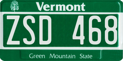 VT license plate ZSD468