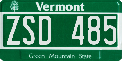 VT license plate ZSD485