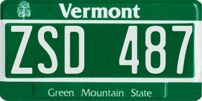 VT license plate ZSD487