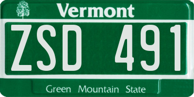 VT license plate ZSD491