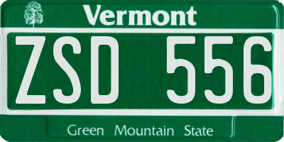 VT license plate ZSD556