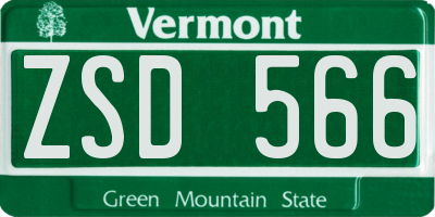 VT license plate ZSD566