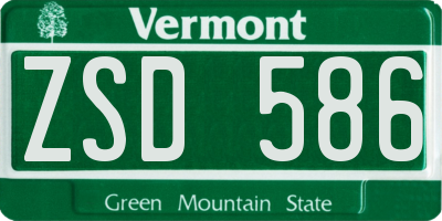 VT license plate ZSD586
