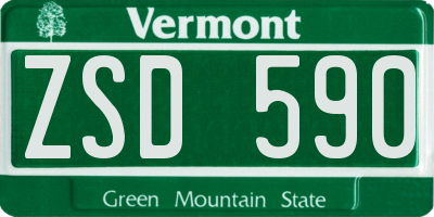 VT license plate ZSD590