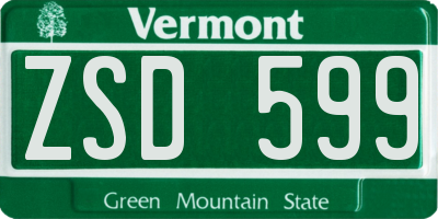 VT license plate ZSD599
