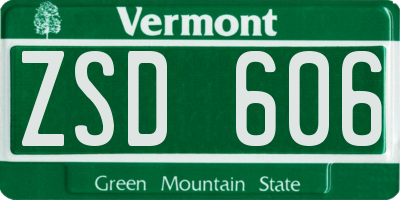 VT license plate ZSD606