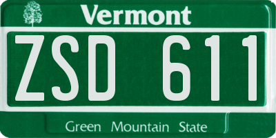 VT license plate ZSD611