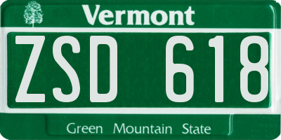 VT license plate ZSD618