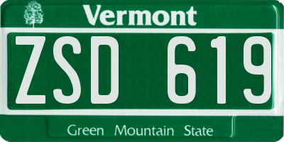 VT license plate ZSD619