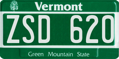 VT license plate ZSD620