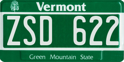 VT license plate ZSD622