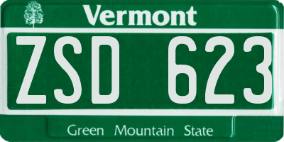 VT license plate ZSD623