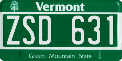 VT license plate ZSD631