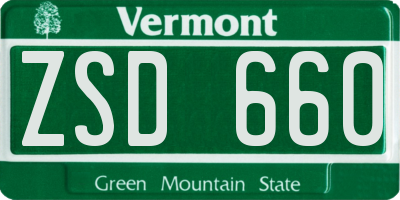 VT license plate ZSD660