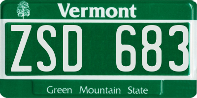 VT license plate ZSD683