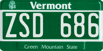 VT license plate ZSD686